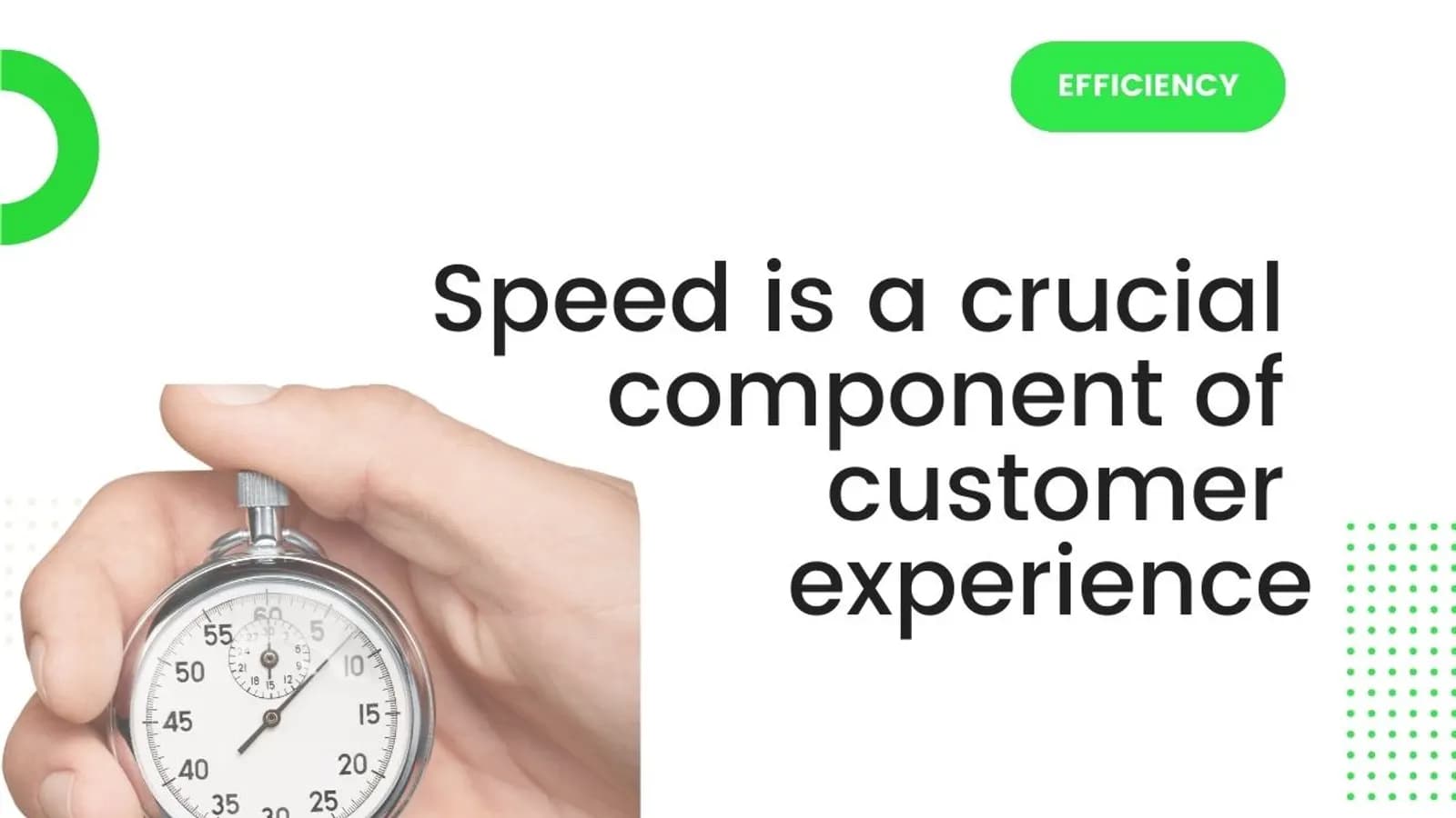 CUSTOMER SERVICE SPEED IS CRUCIAL