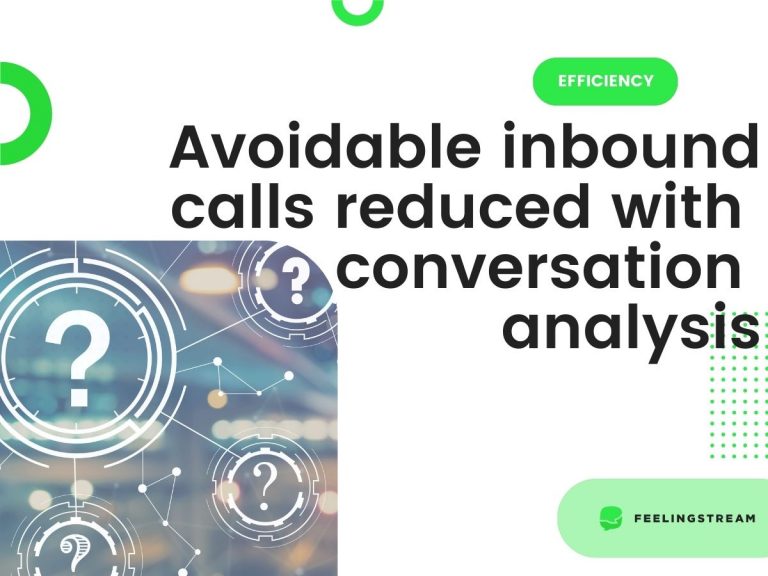 Avoidable inbound calls reduced with conversation analysis Avoidable inbound calls reduced with conversation analysis