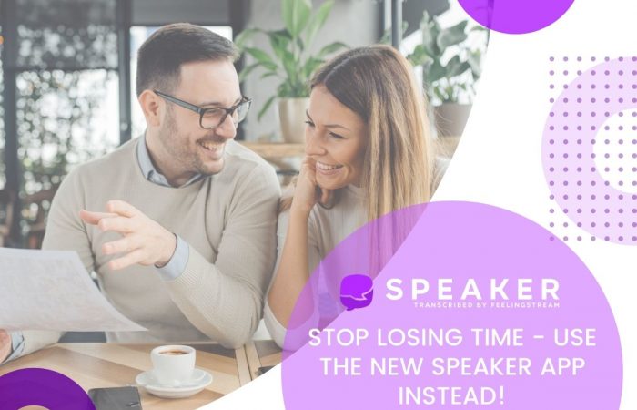 speaker speech to text transcription app for spontaneous speech by Feelingstream