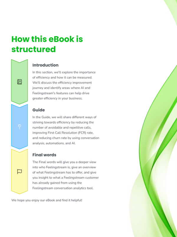 Feelingstream eBook structure - Efficiency and cost-cutting with AI