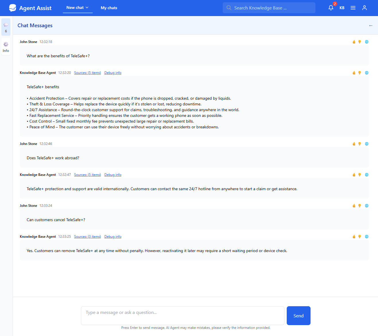 Knowledge Base Agent by Feelingstream